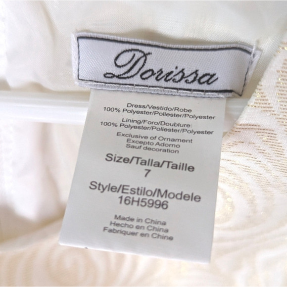 Dorissa Ivory & Navy Blue Gold Shimmer Rosette Dress Tulle Skirt | Girls Size 7 - Picture 9 of 9